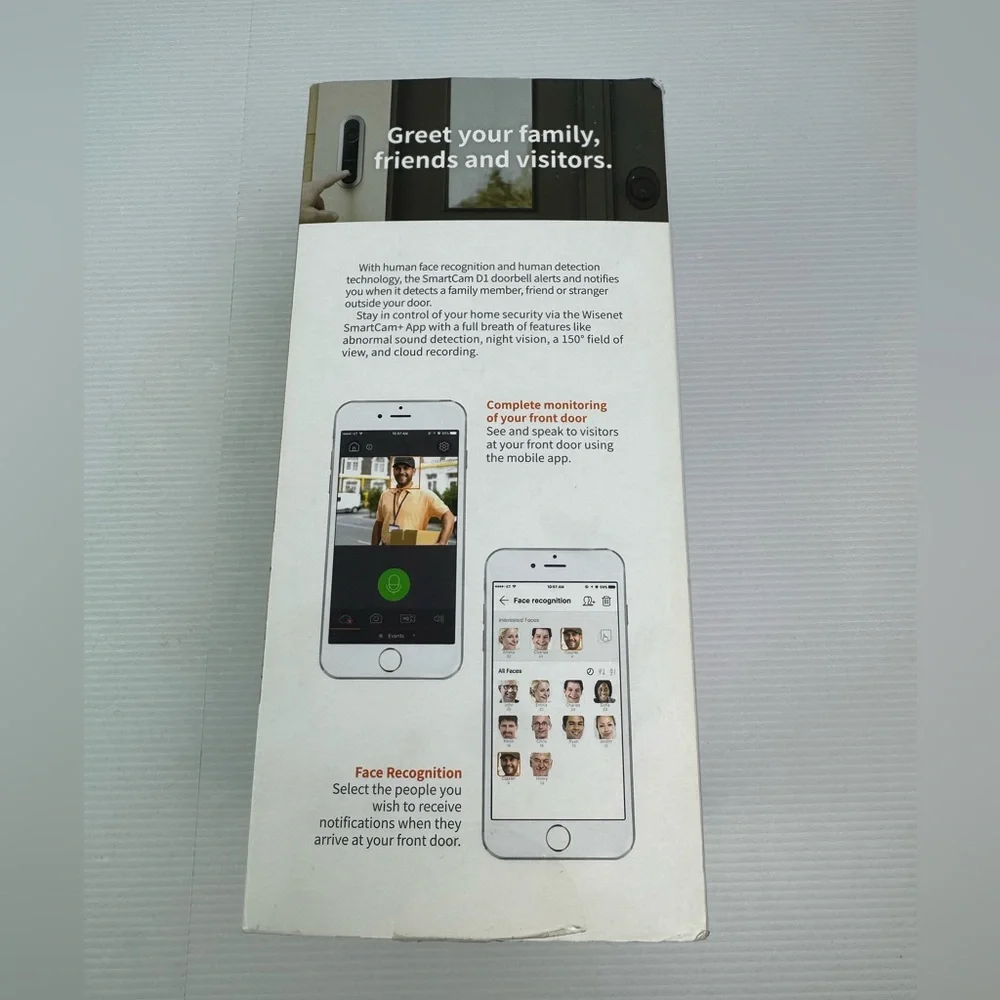 Samsung SNH-V6435DN Wisenet SmartCam D1 Wi-Fi Wired Video Doorbell – Open Box